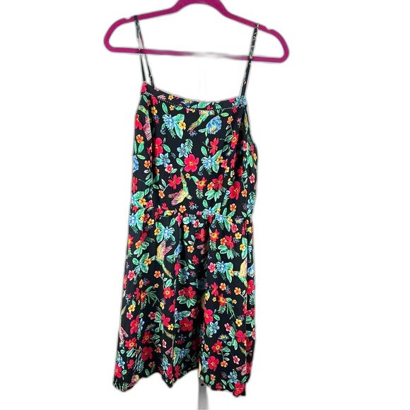Old Navy Floral Summer Dress XL Lightweight & Breezy Sundress Parrot Bird Print - Picture 1 of 13